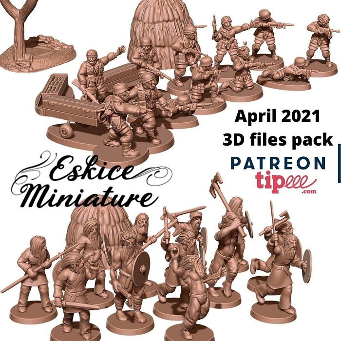 April 2021 3D files pack by Eskice Miniature